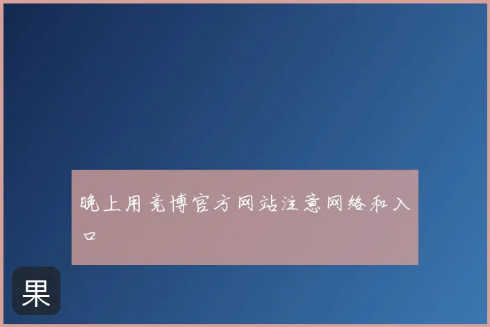 晚上用竞博官方网站注意网络和入口